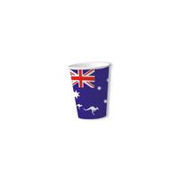 Papieren Australische vlag thema bekers 8x stuks   -
