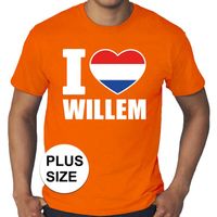 Oranje I love Willem grote maten shirt heren - thumbnail
