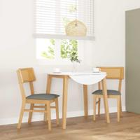 Eetkamerstoelen met kussens 2 st massief hout rubber