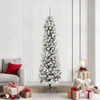 Kunstkerstboom met 300 LED Wit 210 cm PVC en Metaal en Plastic
