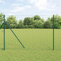VidaXL Hek met paal groen 1,6 x 10 m staal en pvc