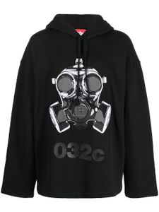 032c hoodie imprimé à manches raglan - Noir