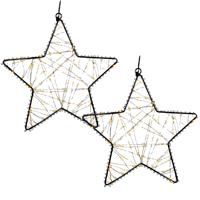 Verlichte ster - 2x - 100 led lampjes - warm wit - D26 cm - kerster figuur - kerstverlichting?