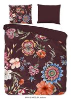 Good Morning Dekbedovertrek "bloemen" - Bordeaux - (200x200/220 cm) - Katoen