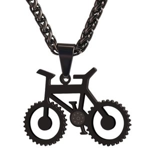 Heren ketting met hanger edelstaal Black Bicycle