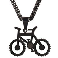 Heren ketting met hanger edelstaal Black Bicycle - thumbnail