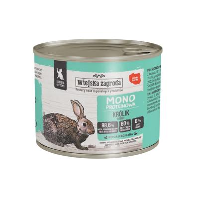 WIEJSKA ZAGRODA Rabbit monoprotein for kittens - nat kattenvoer - 200g