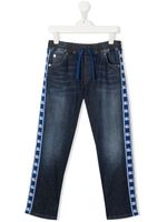 Dolce & Gabbana Kids jean droit à bande logo - Bleu