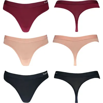 3-pack dames string bamboe - Duurzame strings - Elastische band
