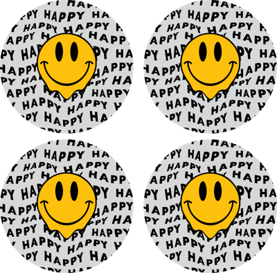 Grote smiley happy face retro onderzetters