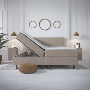 Dekbed Discounter Opbergboxspring Hotel - Beige 160 x 210 cm, Montage: Excl. Montage