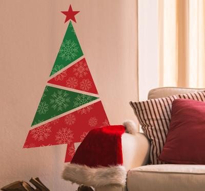 Muursticker kerstboom driehoek