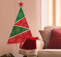 Muursticker kerstboom driehoek