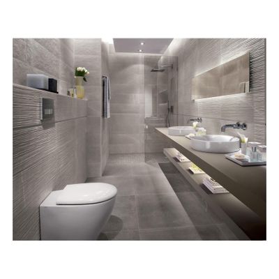 FAP Ceramiche Maku Wandtegel | 25x75 cm | Natuursteenlook | Mat Grijs