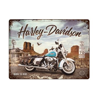 Tinnen Bord 30 x 40 Harley-Davidson - Route 66 Road King Classic