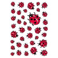 3x Lieveheersbeestje stickervellen met 37 stickers   -