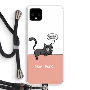 GSM poes: Pixel 4 XL Transparant Hoesje met koord