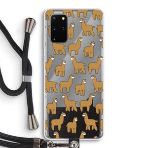 Alpacas: Samsung Galaxy S20 Plus Transparant Hoesje met koord