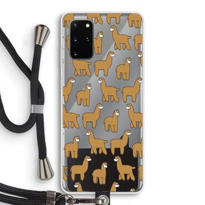 Alpacas: Samsung Galaxy S20 Plus Transparant Hoesje met koord