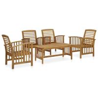 5-delige Loungeset massief acaciahout