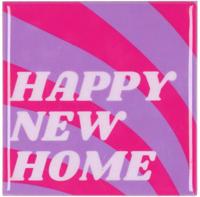 Tegeltje happy new purple 10x10x1 cm - Daan kromhout design