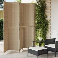 Kamerscherm 5 panelen poly rattan beige - thumbnail
