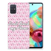 Samsung Galaxy A71 Silicone-hoesje Flowers Pink DTMP