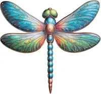 Anna's Collection wanddecoratie metaal libelle 37.5x42.5cm multi