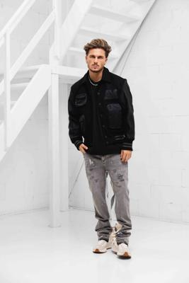 Amicci Georgio Varsity Jas Heren Zwart - Maat XXL - Kleur: Zwart | Soccerfanshop