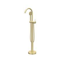 Badmengkraan IVY Bond Vrijstaand Met Draaibare Uitloop Slang 150 cm En Satin Handdouche Geborsteld Mat Goud PVD