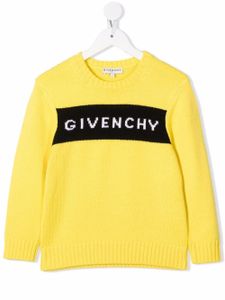 Givenchy Kids pull à logo en intarsia - Jaune