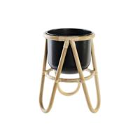 Grondlegger DKD Home Decor Natuurlijk Zwart Metaal Koloniaal Bamboe (26 x 26 x 40 cm)