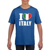 Blauw I love Italie fan shirt kinderen - thumbnail