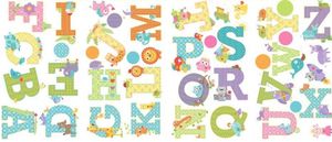 RoomMates muurstickers dierenalfabet vinyl 43 stuks RoomMates muurstickers dierenalfabet vinyl 43 stuks