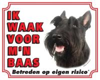 Schotse Terrier Waakbord - Ik waak voor mijn baas