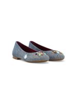 Dolce & Gabbana Kids ballerines en jean à ornements strassés - Bleu - thumbnail