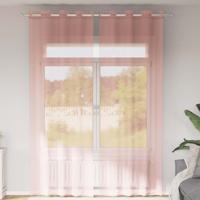 VidaXL Gordijnen voile met doorvoertules 2 st 140x300 cm roze
