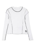 MM6 Maison Margiela Kids pull nervuré à logo brodé - Blanc