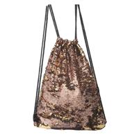 Zeemeermin glinsterende Sequin koord sport rugzak Schoudertas (Champagne goud)