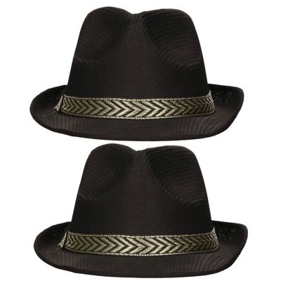 6x stuks gangster Maffia verkleed hoed zwart