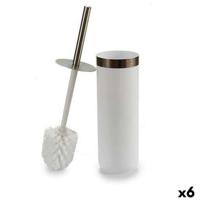 Toiletborstel Berilo Wit Zilverkleurig Plastic 9,5 x 38,5 x 9,5 cm (6 Stuks)
