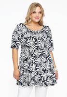 Yoek Tuniek wide bottom SEA LEAF | Zwart | Maat 54/56