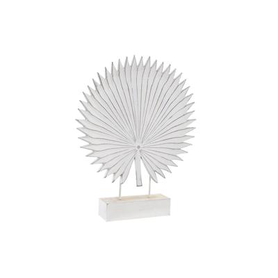 Decoratieve figuren DKD Home Decor 36 x 7 x 46 cm Wit Tropisch Blad van een plant