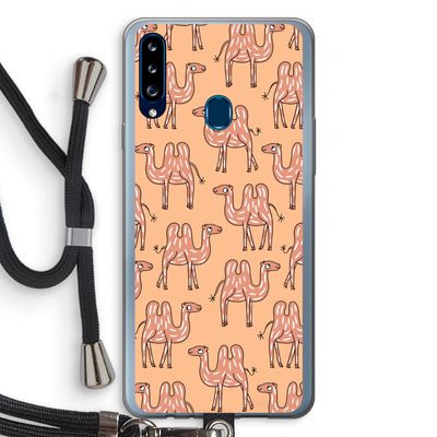 Kameel: Samsung Galaxy A20s Transparant Hoesje met koord