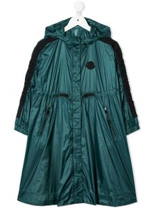 Moncler Enfant imperméable à patch logo - Vert