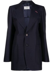 Maison Margiela blazer en mohair à simple boutonnage - Bleu