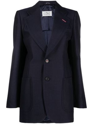 Maison Margiela blazer en mohair à simple boutonnage - Bleu