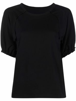Yohji Yamamoto t-shirt à manches bouffantes - Noir