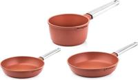 Westinghouse Pannenset Performance (koekenpan ø 24 & 28 cm + steelpan ø 18 cm) - rood - inductie en alle andere warmtebronnen