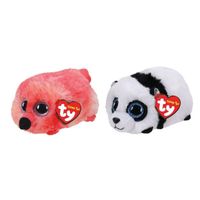 Ty - Knuffel - Teeny Ty's - Gilda Flamingo & Bamboo Panda